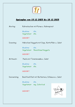 Speiseplan vom 12.01. - 15.01.2026 Speiseplan vom 12.01. - 15.01.2026